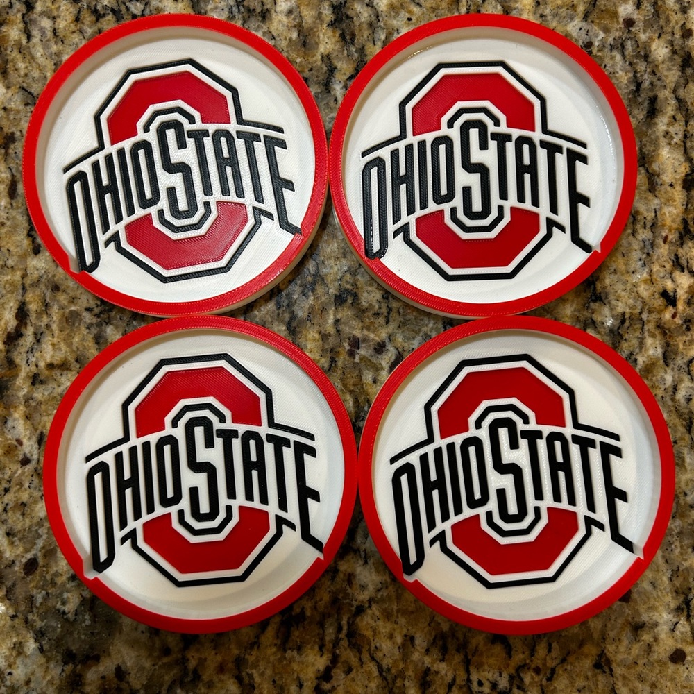 Ohio State Coasters Set of 4 - 3d printed